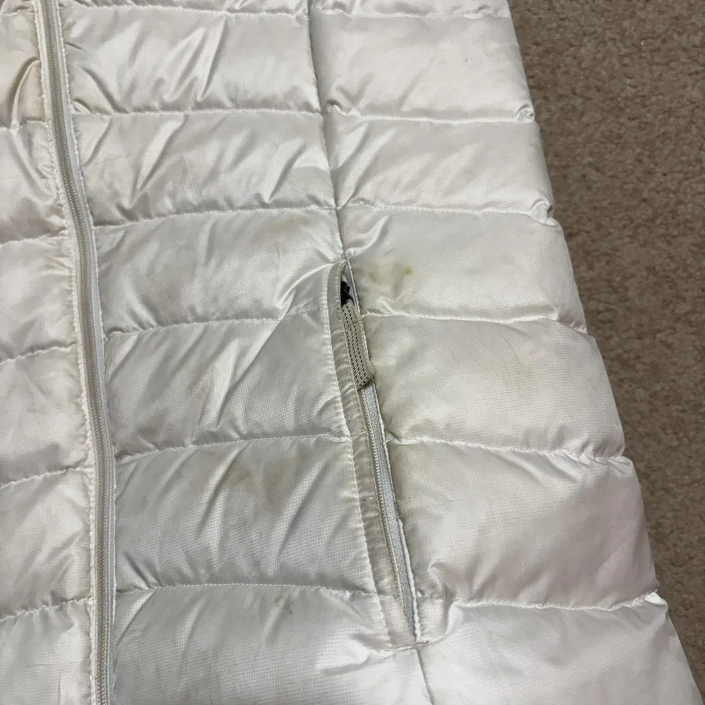 Patagonia Puffer Vest Girls XL 14 White Down Quilted Insulated Zip Pockets Warm